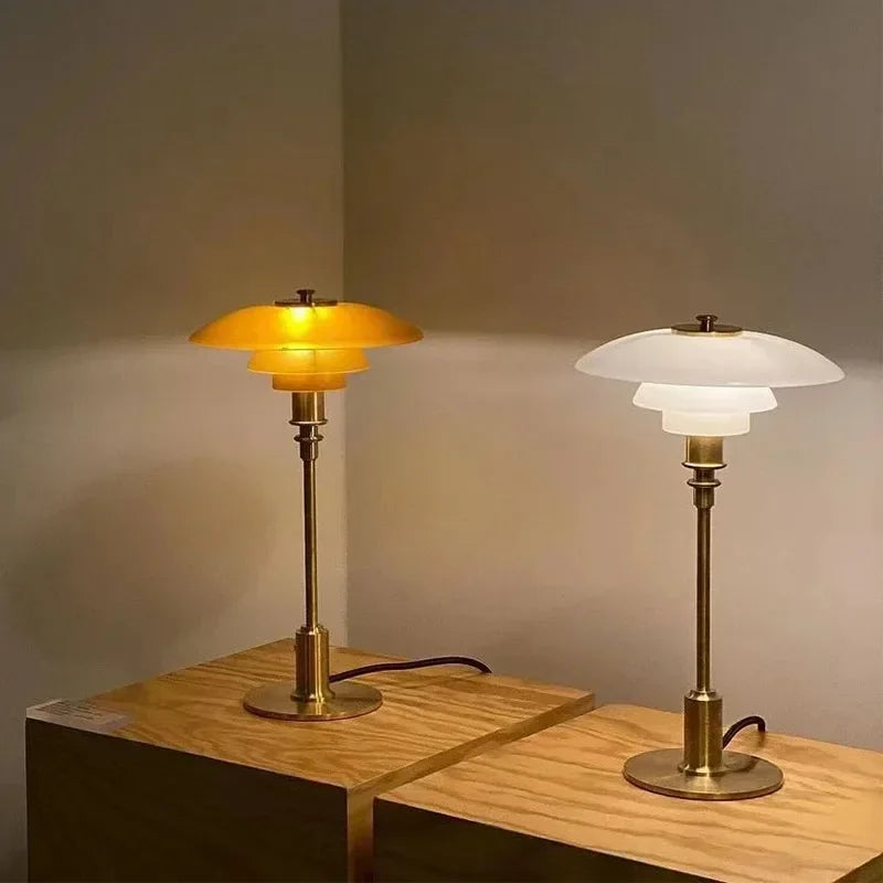 Nordic Glass Table Lamp with Minimalist Design and Warm LED – Stylish Bedside or Desk Lamp for Living Room-4